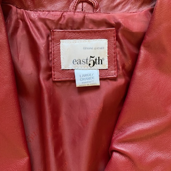 East 5th Women’s Large Dark Red/Wine Color Genuine Leather Fully Lined J… - Picture 7 of 8